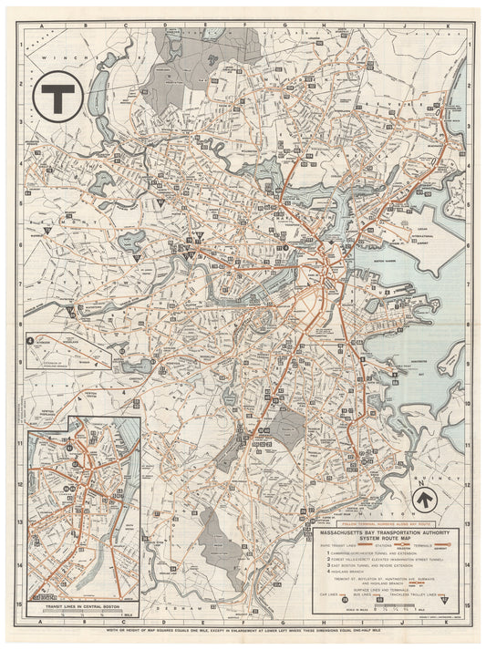 1965 MBTA System Map