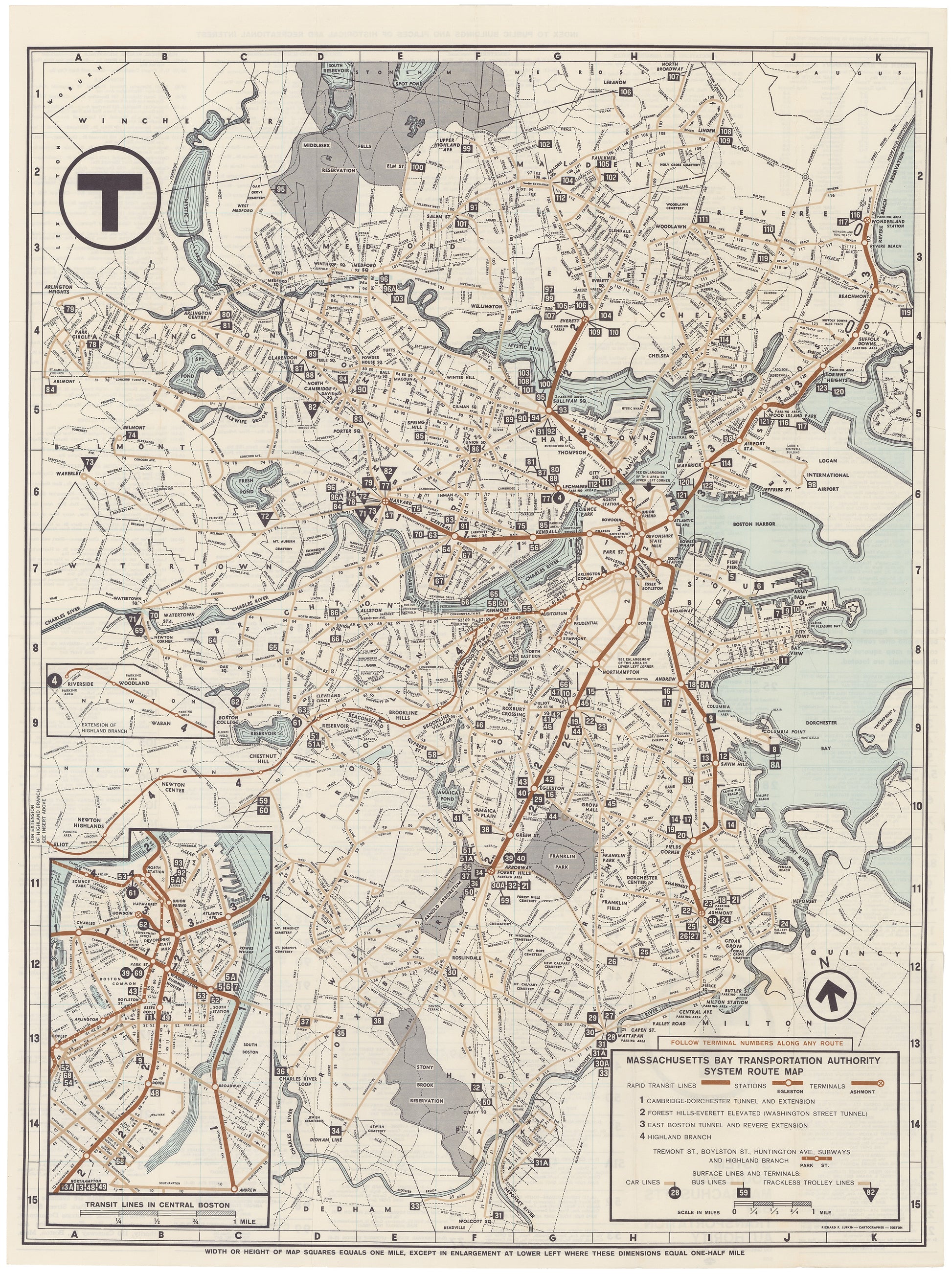 1966 MBTA System Map