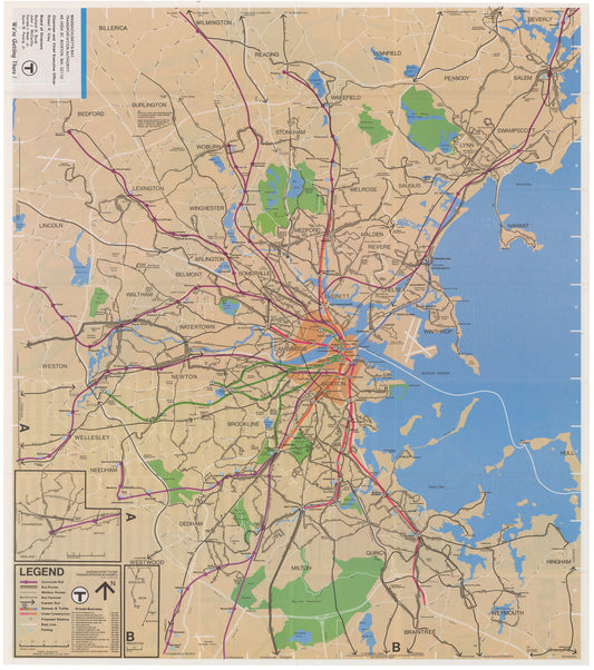 1976 (Fall) MBTA System Map (Side A)