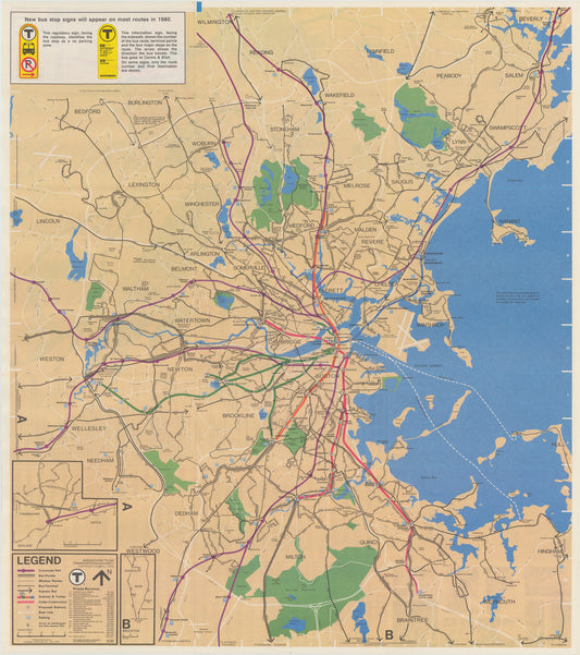 1980 MBTA System Map (Side A)