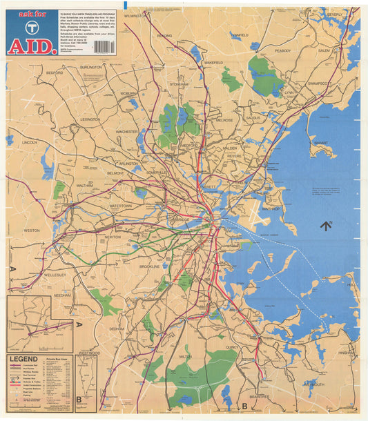 1982 MBTA System Map (Side A)