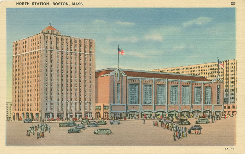 Vintage Postcard: North Station Boston