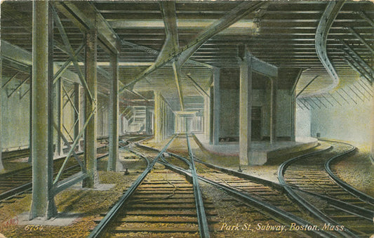 Vintage Postcard: Tremont Street Subway Looking Towards Boylston Station