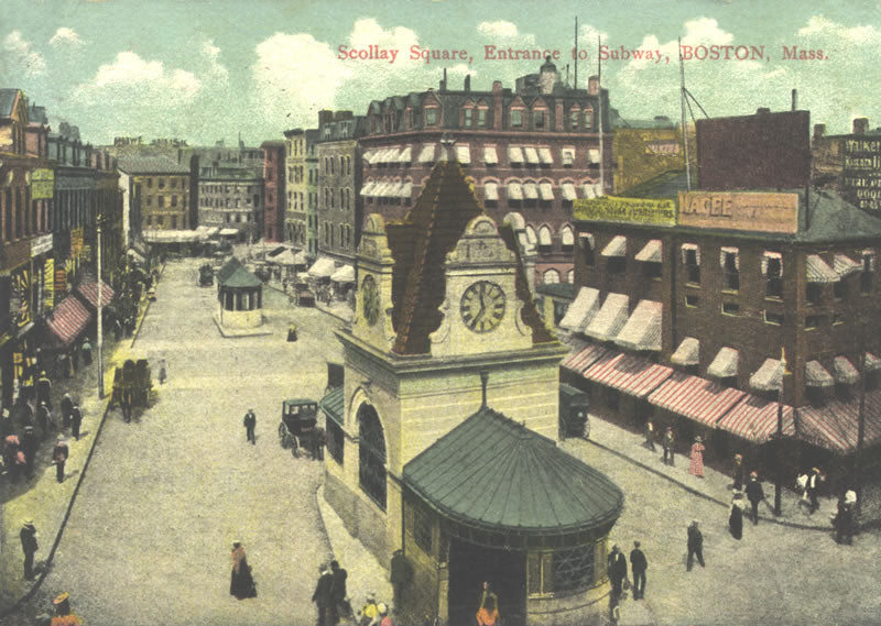 Vintage Postcard: Scollay Square Station Head Houses