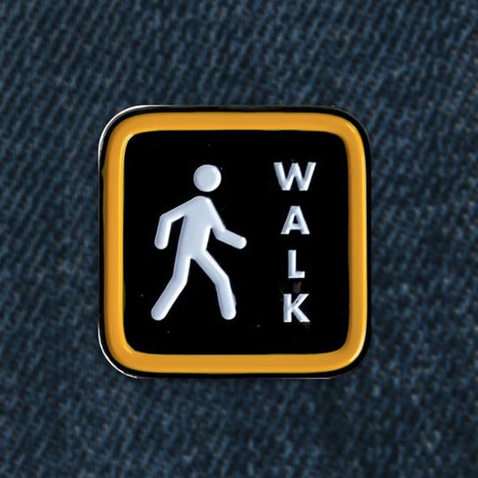 Pedestrian Walk Sign Enamel Pin