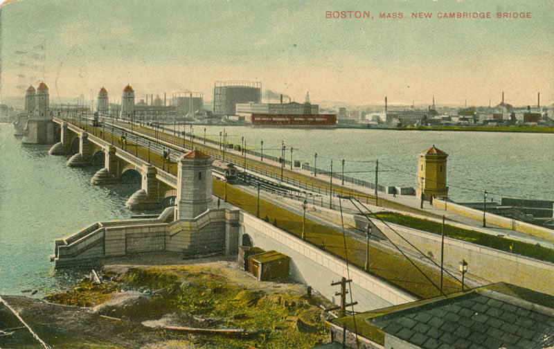 Vintage Postcard: West Boston Bridge over the Charles River
