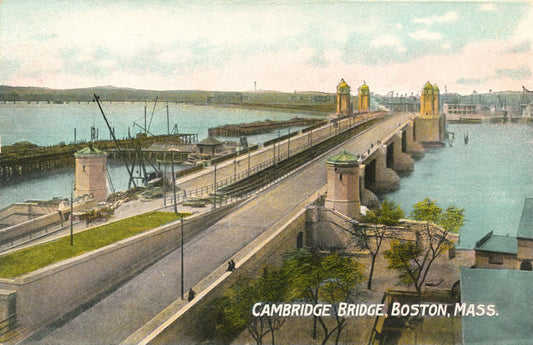 Vintage Postcard: West Boston Bridge between Cambridge and Boston