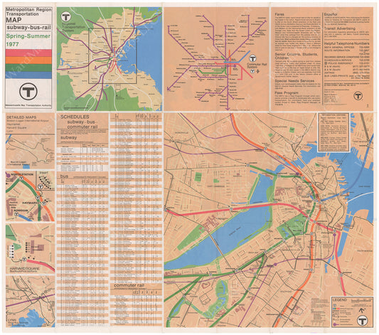 1977 (Spring-Summer) MBTA System Map (Side B)