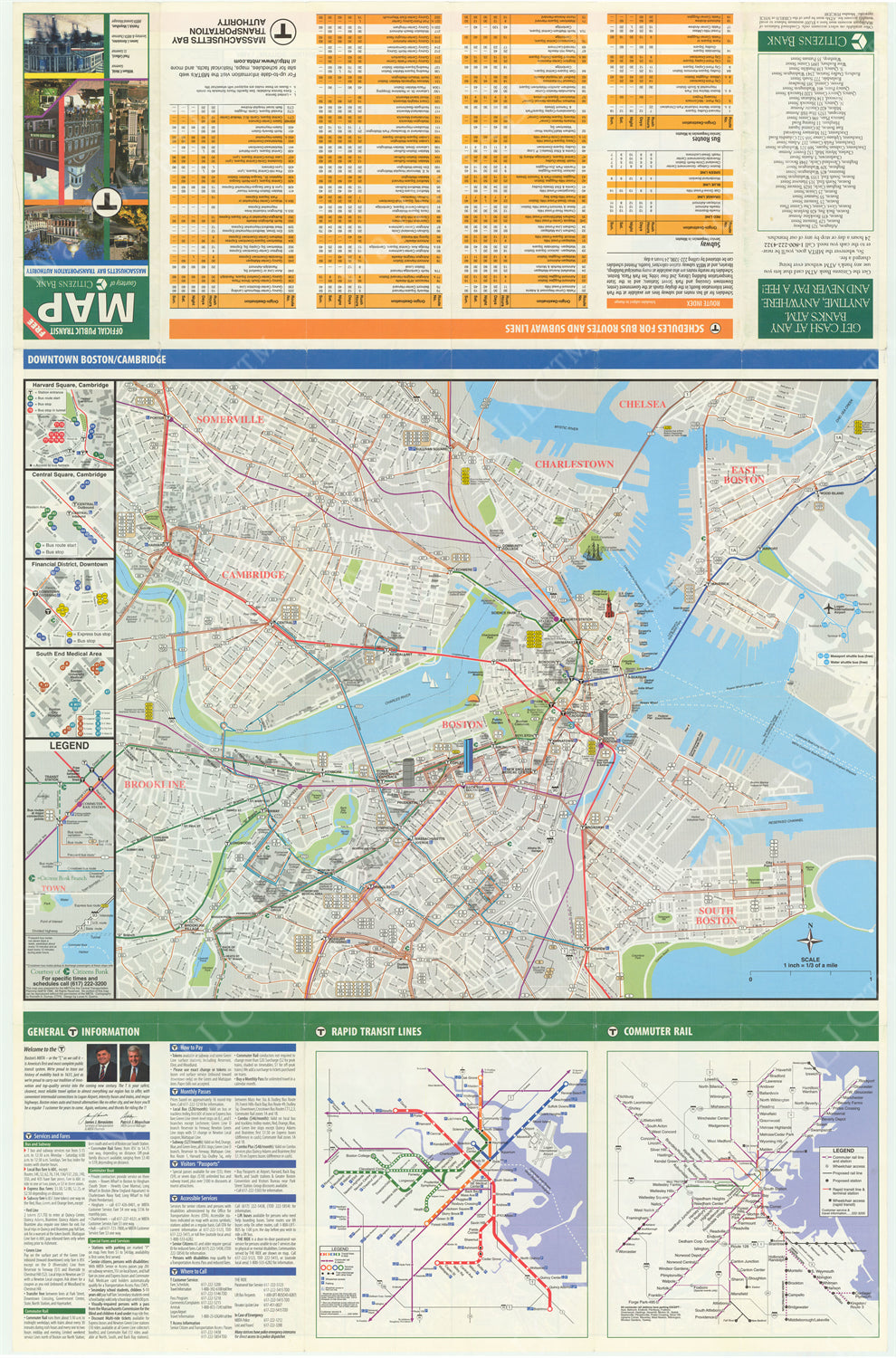 1996 MBTA System Map (Side B)