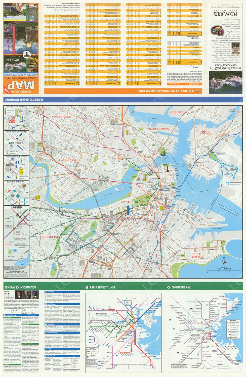 1998 MBTA System Map (Side B)