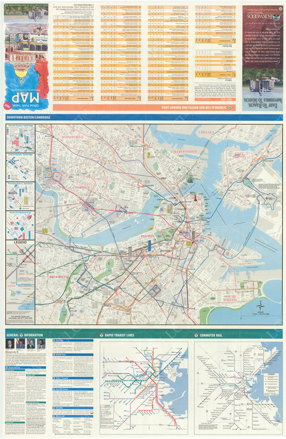 1999 MBTA System Map (Side B)