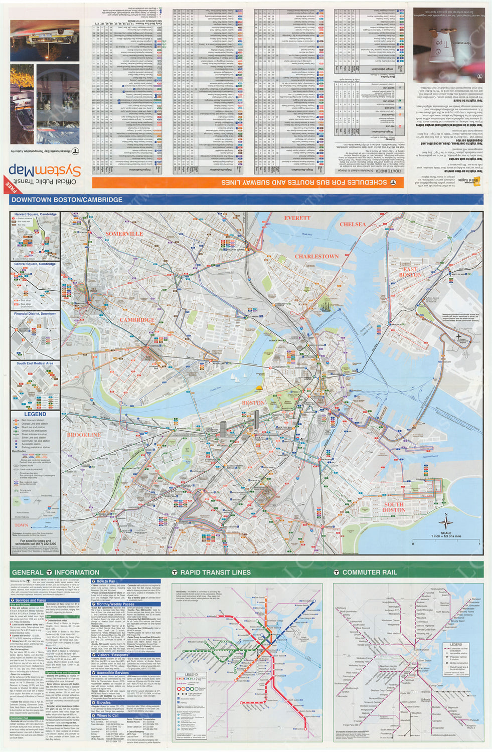 2002 MBTA System Map (Side B)
