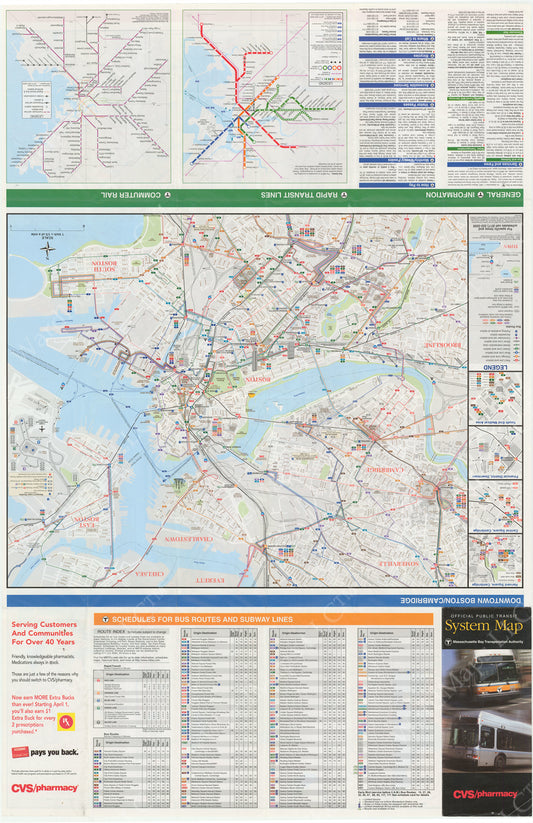 2004 MBTA System Map (Side B)