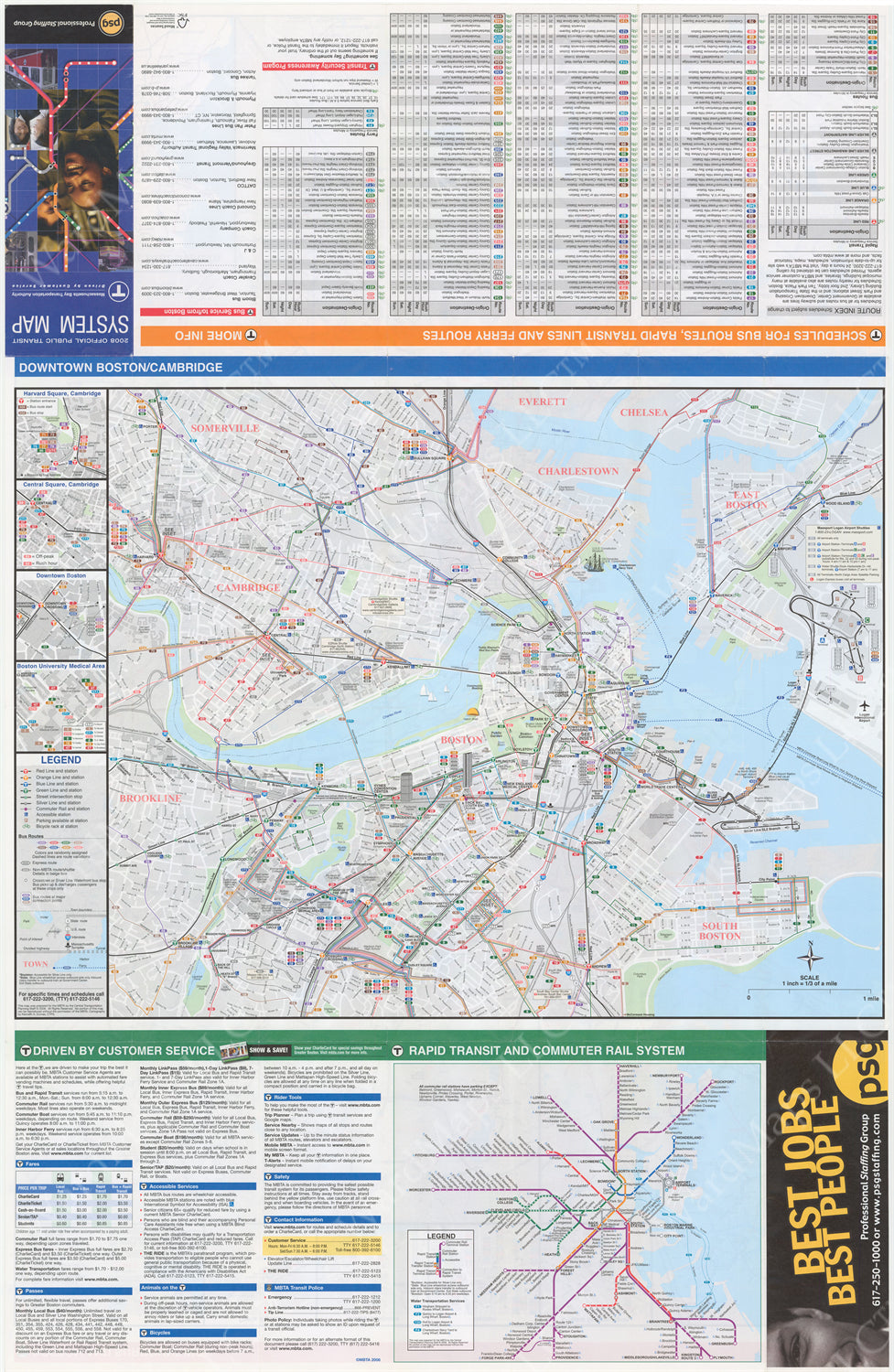 2008 MBTA System Map (Side B)