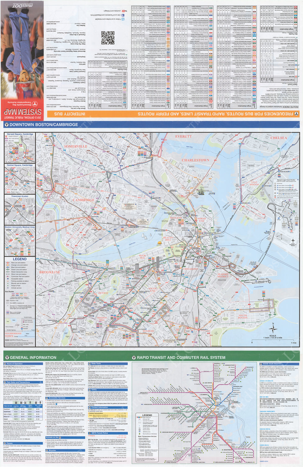 2013 MBTA System Map (Side B)